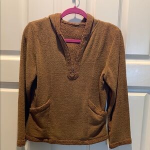 PrAna Cozy Brown Hooded Pullover